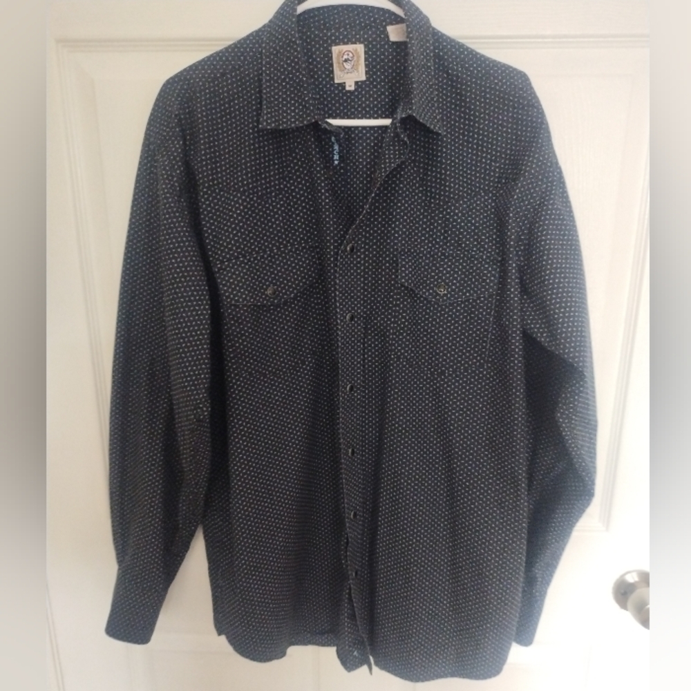 Cinch Black and White Western Snap Patterned Button-Up Shirt